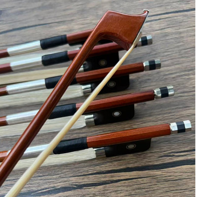 10pcs Cello Bow 1/2 Ebony Frog Brazilwood Natural Horse Hair Pearl Eye inlaid