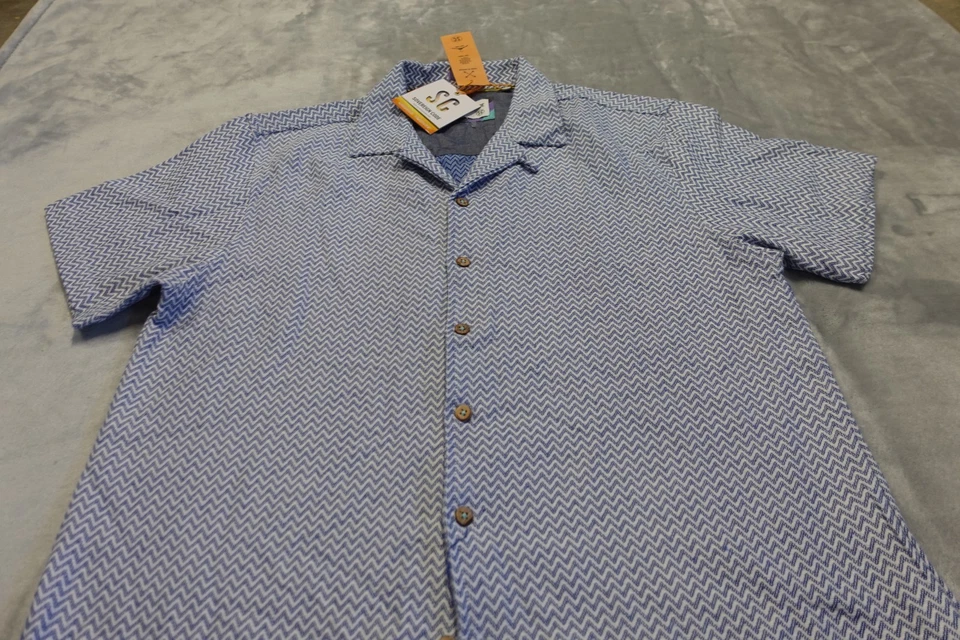 Sovereign Code Men's Size Large Blue Geometric Short Sleeve Button Up Shirt NWT - Image 2 of 4