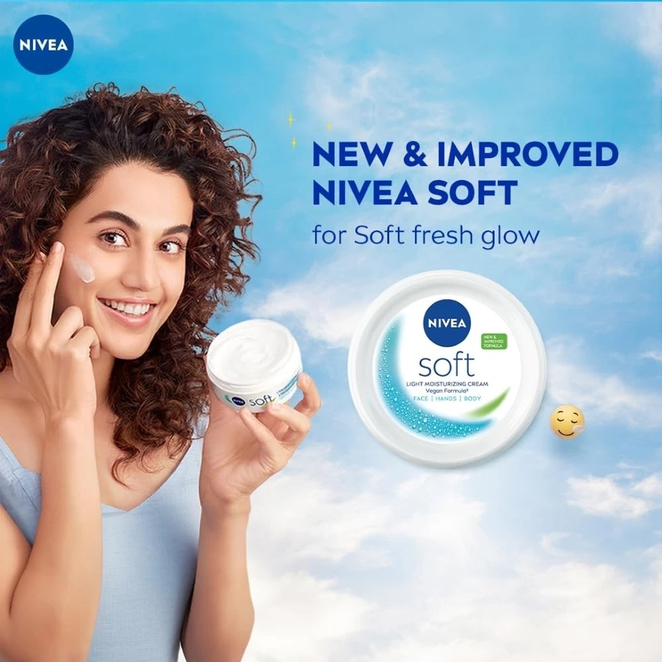 NIVEA Soft Light Moisturizer 300Ml Non-Greasy Cream with Vitamin E & Jojoba Oil - Image 2 of 4