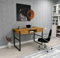 Brauner Holztisch 2X Schubladen Designer BüRomöBel Luxus Schreibtisch
