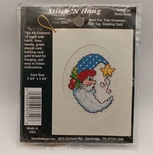 Needle Magic Stitch 'N Hang Counted Cross Stitch "Santa Moon" Kit 3720 Unopened