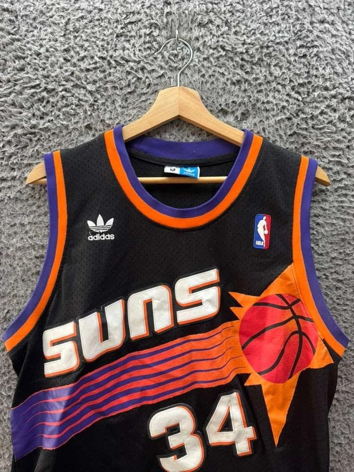 Camiseta Vintage Adidas Phoenix Suns #34 Charles Barkley NBA Preta Masculina Tamanho G - Imagem 3 de 4