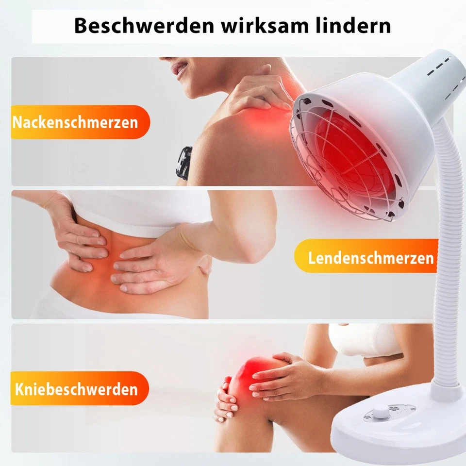 275W Wärmelampe Rotlicht Strahler Infrarotlampe Rotlichtlampe Therapie Lampe DE - Bild 4 von 4