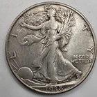 《SILVER》1938  50C Walking Liberty Half Dollar.  *GREAT WAY TO BUY SILVER !!