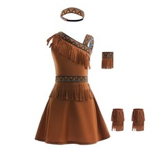 Native American Princess Halloween Costume Fancy Party Dress Up with Headband...