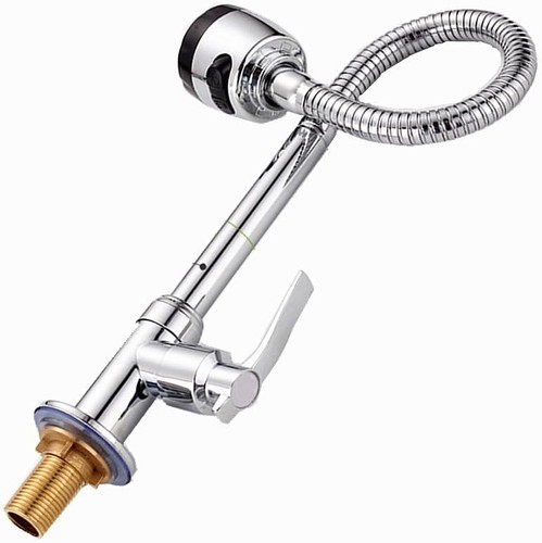 Kitchen Single Cold Water Sink Faucet 360° Rotatable Tap cold-3, Silver - Picture 7 of 7
