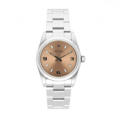 ROLEX OYSTER PERPETUAL 31 REF. 77080 PINK DIAL EDELSTAHL 2005 FULL SET LC100