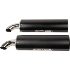 TRINITY RACING 1830-0665 TR-4190D-BK Full Dual Exhaust System black - rzr xp