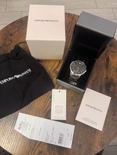 Emporio Armani AR2457 Renato Orologio Uomo Acciaio Nero Full Set Originale