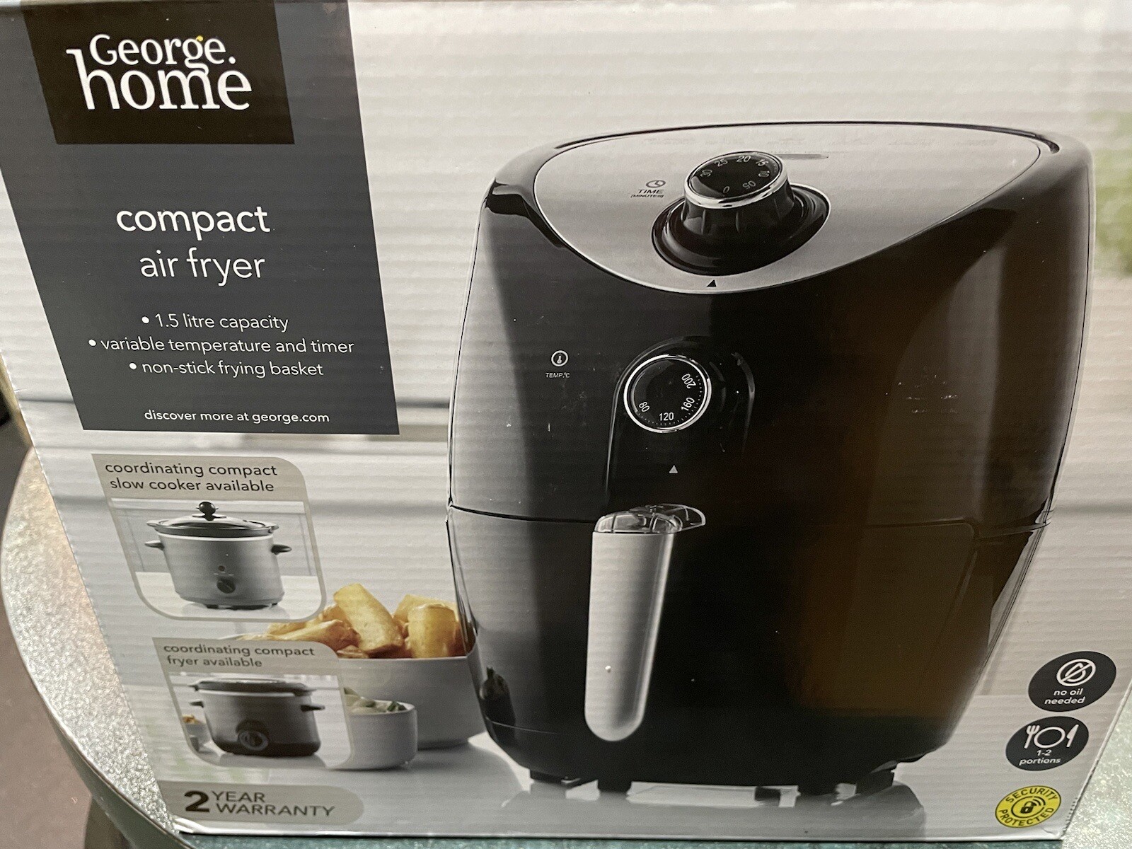 BRAND NEW Asda Home 1.5L 900W Compact Air Fryer Black GAF201B19 eBay