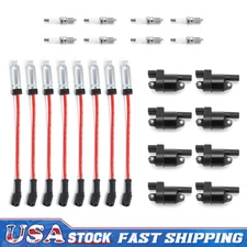 8 Ignition Coil & Spark Plug Wire Set For GMC Chevy Silverado 1500 5.3L 6.2L