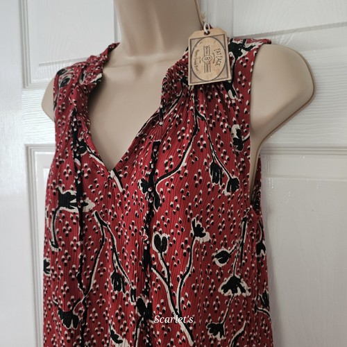 Fat Face Dina Top Pressed Flowers Pattern Size 10 Sleeveless Pockets New - 第 7/12 張圖片