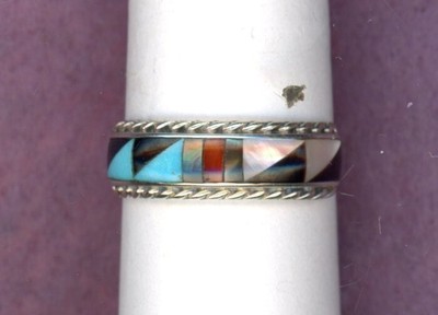 ROGER SHEET ~ NAVAJO ~ TURQUOISE & STERLING SILVER RING (j)