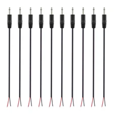 Fancasee 10-Pack 3.5Mm 1/8" to Speaker Wire TS Mono Male Plug to Bare Wire Pigta