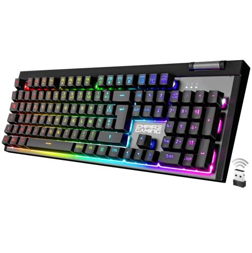 Empire Gaming - Clavier Gaming RF-K308 Sans Fil AZERTY Layout Français - Wire...