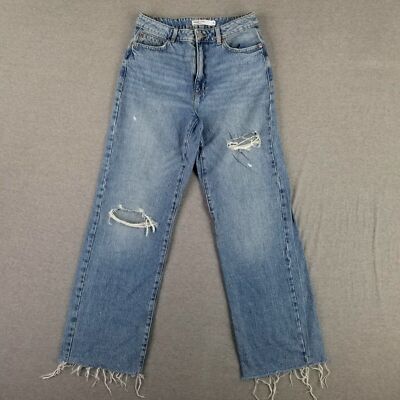 Garage Denim Size 7/28 Wide Leg Jeans Distressed High Rise Current