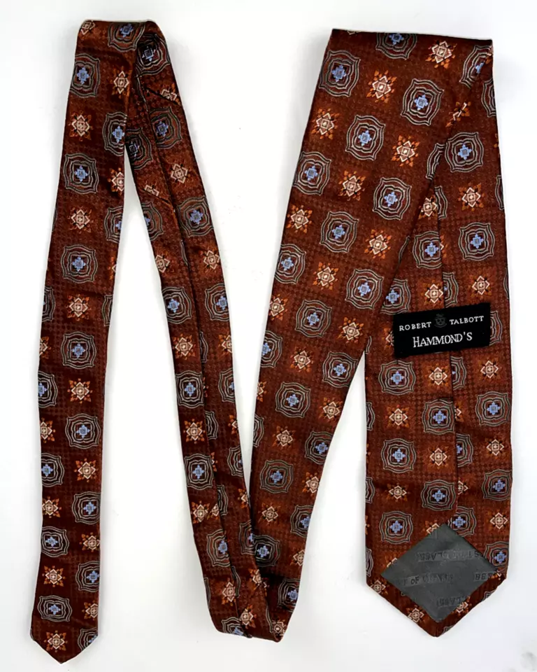 Corbata de cuello de seda naranja óxido para hombre ROBERT TALBOTT Hammond's Best of Class Hecha en EE. UU. Foto 2 de 4