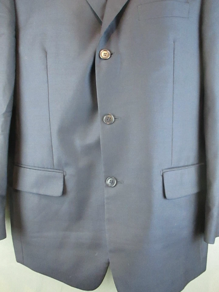 Blazer Principe Para Hombre 40L Azul Marino Guabello Super 130s Carrera Clásico Hecho en Italia Foto 2 de 4