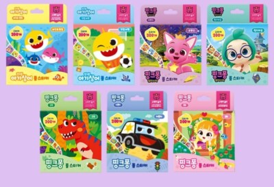 Pinkfong Baby Shark Wonderstar Roll Aufkleber Spielzeug Baby Kids 200ea -7 Arten