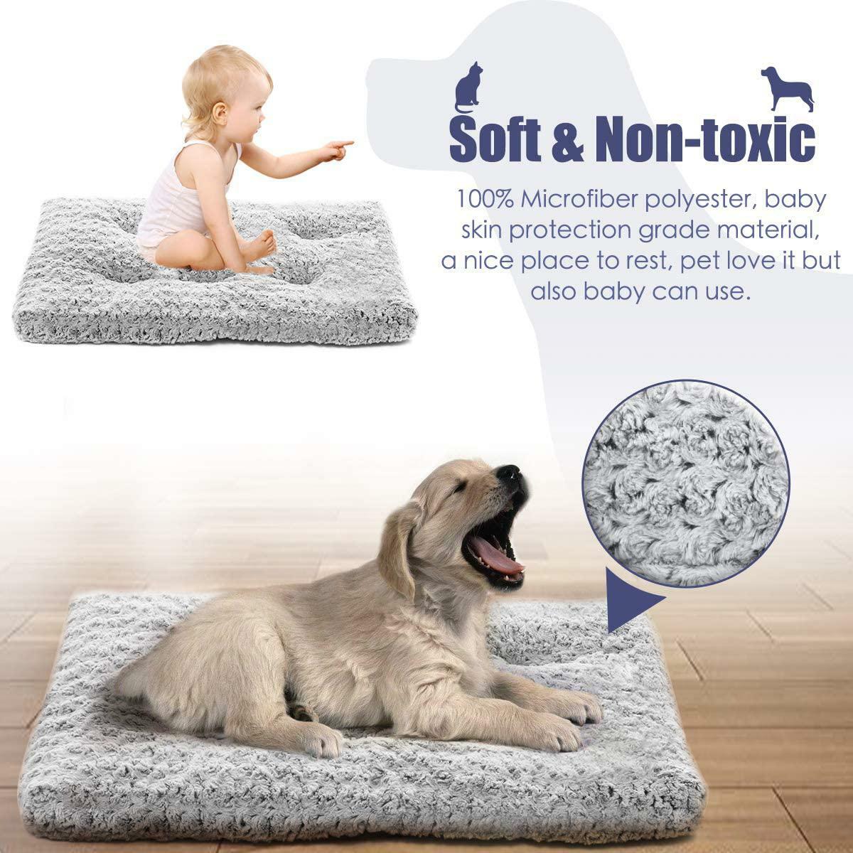 MIXJOY Dog Bed Kennel Pad Washable AntiSlip Crate Mat for Dogs and