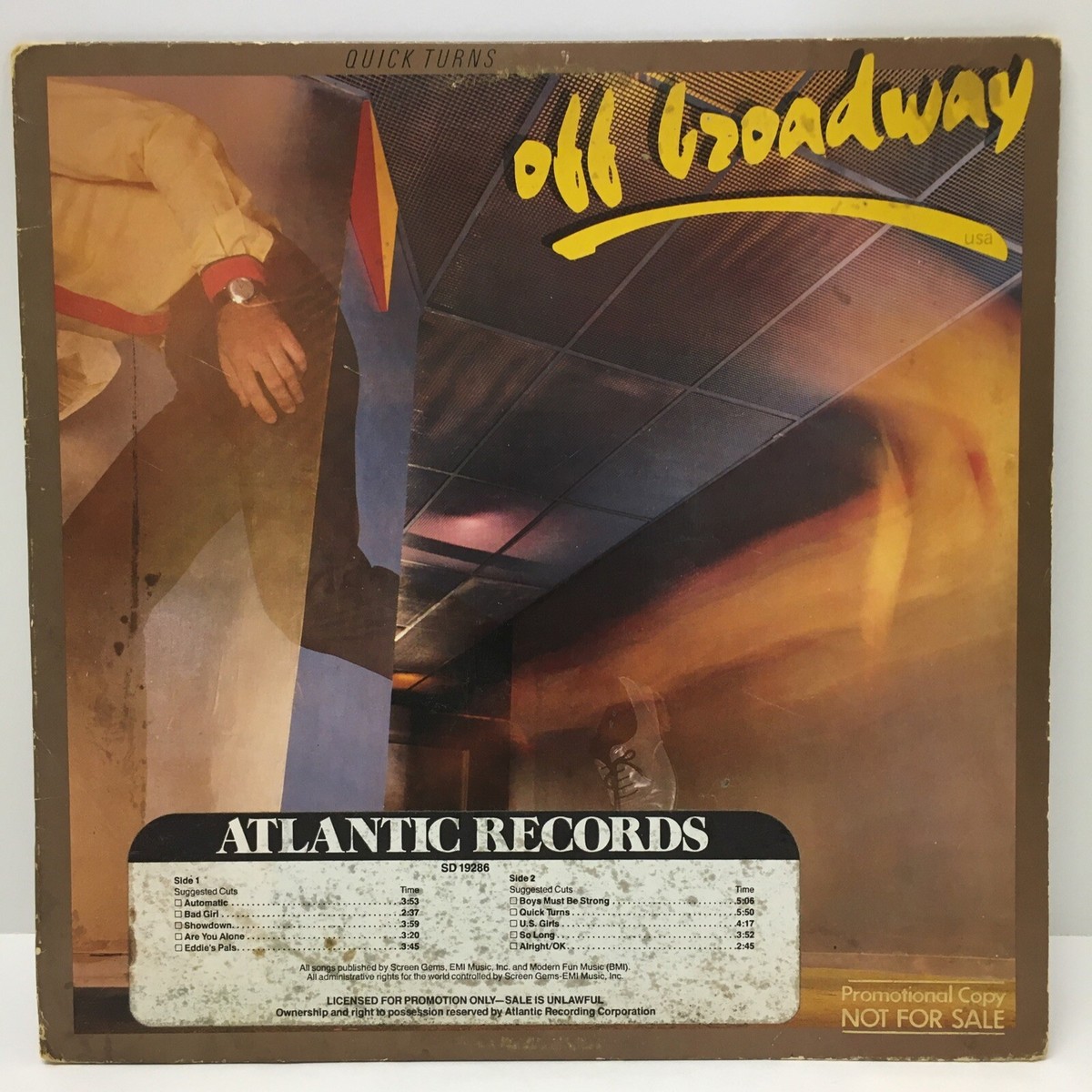Off Broadway USA - Quick Turns - Vinyl LP ( 1980 Atlantic SD 19286