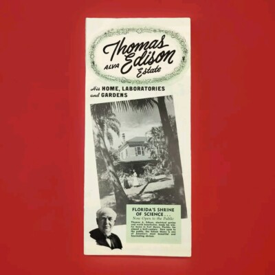 Thomas Edison Estate Vintage Travel Brochure Booklet Map Fort Myers Florida