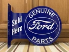 Ford Genuine Parts Sold Here Metal Sign Flange Gas Oil Vintage Style Wall Decor