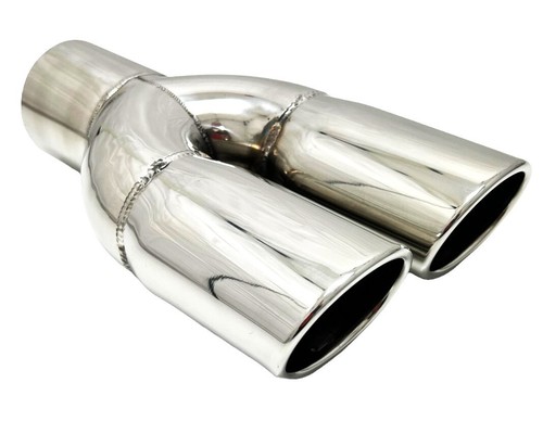 Exhaust Tip 2.50 Inlet 3.00 X 2.50 Outlet 10.00 long WD-OVAL30010-250-HP-SS Dual - Afbeelding 5 van 8