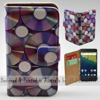 For Google Series - Compact Disc Theme Print Wallet Mobile Phone Case Cover