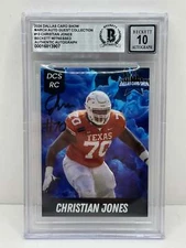2024 Dallas Card Show Christian Jones #13 Rookie Beckett Witnessed Authentic Aut