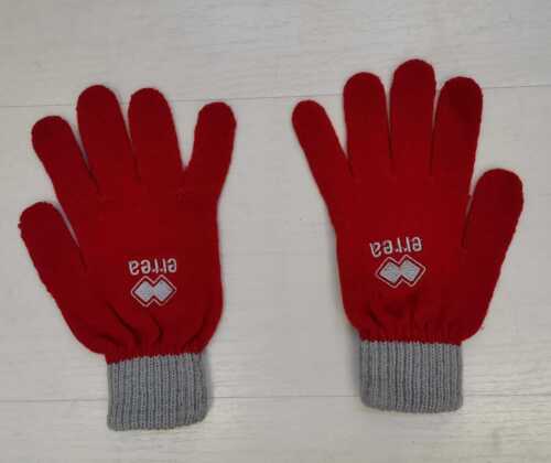 3983 ERREA GUANTI LANA  ACRILICA WOOL GLOVES MITTEN ADULTO ROSSO GRIGIO - Foto 1 di 1