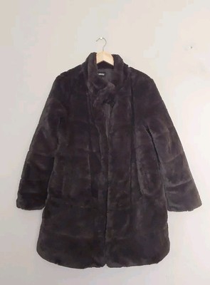 Centigrade Long Line Kunstfellmantel QVC Größe M Farbe Schiefergrau 