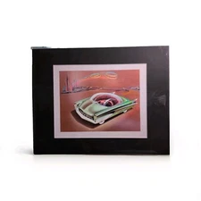 Mid Century Modern Atomic Futuristic Car Matted Wall Art Print Free Ship