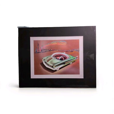 Mid Century Modern Atomic Futuristic Car Matted Wall Art Print Free Ship
