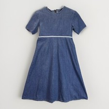 Homemade Denim Dress Vintage Women’s XS Girls L/XL Prairie Cottage Midi Modest