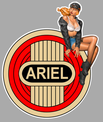 ARIEL Right Pin Up Straight Laminated Vinyl Sticker