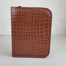 Fashion Fair Travel Makeup Cosmetics Faux Alligator Leather Jewelry Case