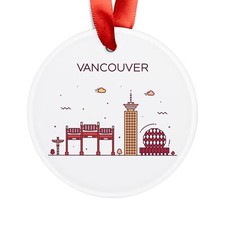 VANCOUVER BC CANADA Skyline, Canadian Travel, Personalized Acrylic Ornament Gift