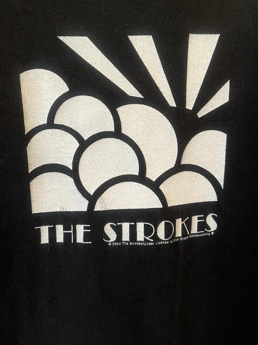 VERY RARE 2000's The Strokes Art Deco Vintage BLUE GRAPE Black T