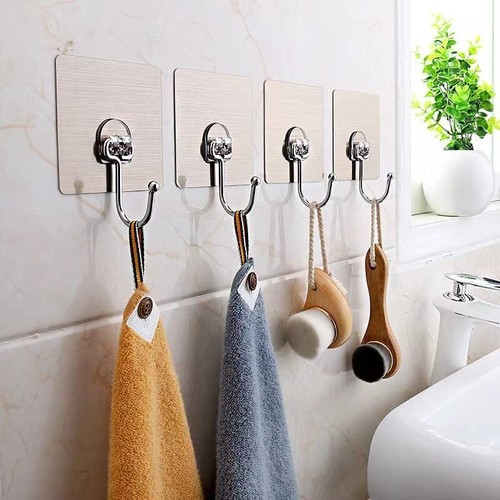 Large Adhesive Hooks for Hanging Heavy Duty Wall Hooks 22 lbs Self Adhesive T... - Picture 5 of 7