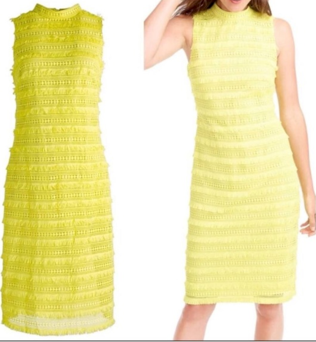 j crew neon yellow lace dress Neon, yellow lace, J.Crew collection dress
