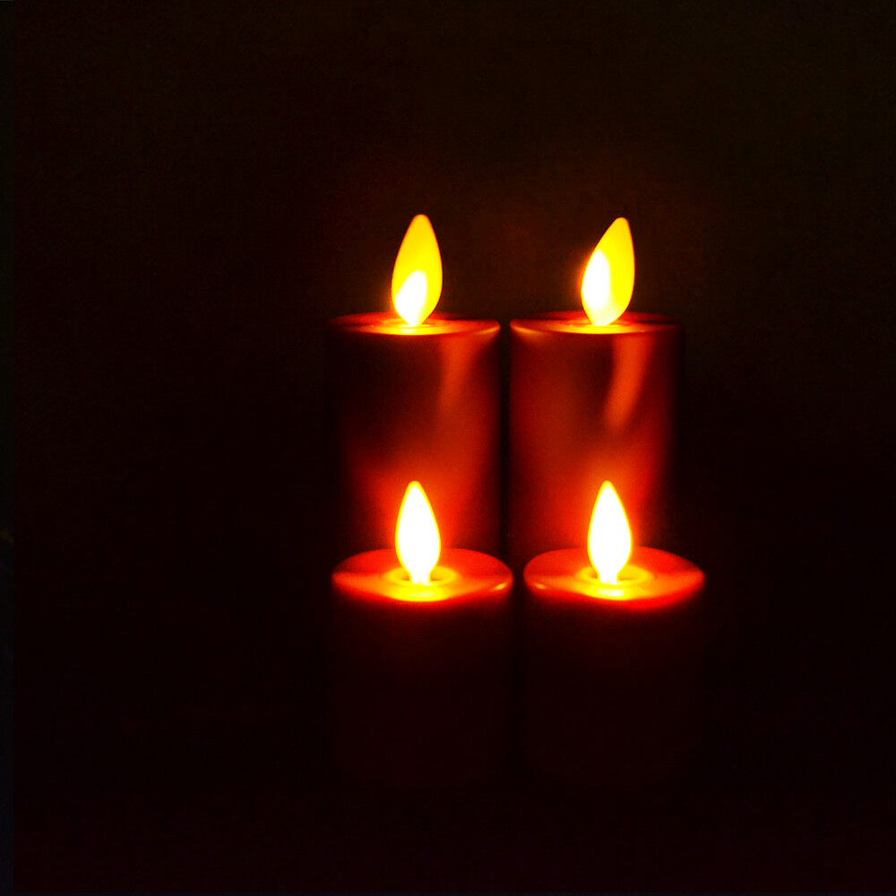 Luminara Flicker Led Votive Candle Set of 2 Battery Operated Red Prayer