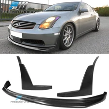 Fits 03-06 Infiniti G35 Coupe PU N1 Style Front Bumper Lip & Winglets Unpainted
