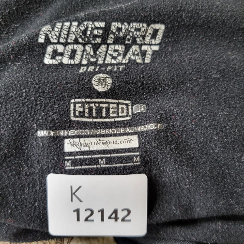 Nike Pro Combat Hombres Ropa Activa Camisa Mediana Negra Compresión Ajustada LEER Foto 2 de 4