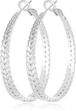 Silver Hoop Earrings for Women Trendy Hypoallergenic 925 Sterling Silver Post Ho