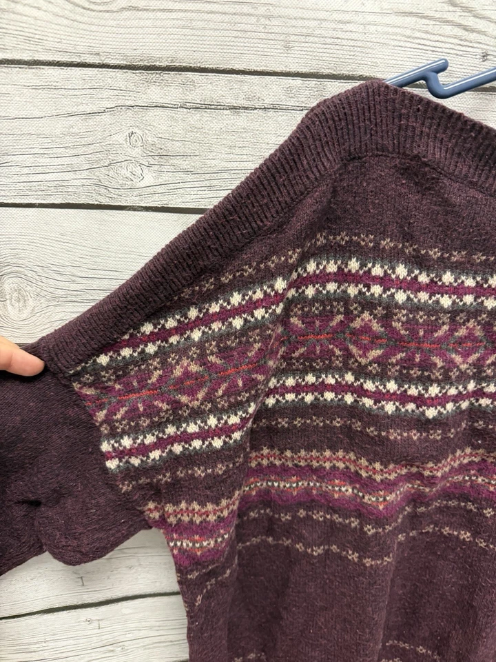 Suéter para mujer Eddie Bauer XL Fair Isle mezcla de lana Y2K Cabincore Fisherman Foto 4 de 4