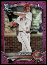Mason Neville 2025 Bowman Draft Chrome Fuchsia Reptilian Refractor #/199 Reds