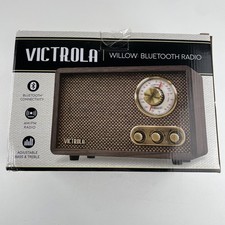 Victrola Willow Retro Wood Bluetooth AM/FM Radio with Built-in Speakers