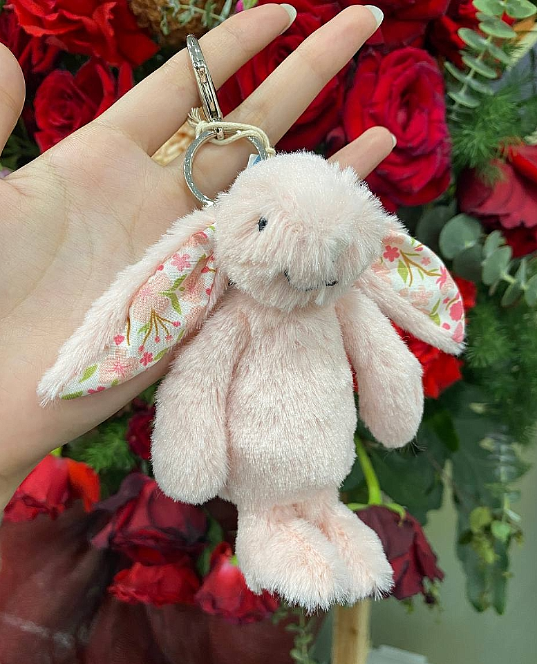SALE Jellycat Blossom Bunny Pink Plush Bag Charm Keychain Rabbit