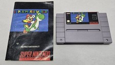 Super Mario World Super Nintendo Authentic SNES Cartridge & Manuel Only Nice!
